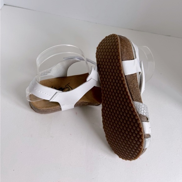 OTBT Jeanette Womens Leather Sandals Size 6 White Silver Lite Platform Wedge - Picture 7 of 12